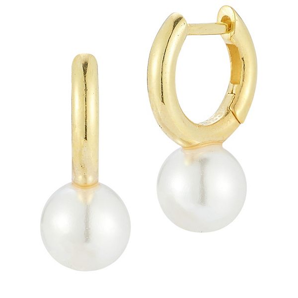 Sunkissed Sterling Freshwater Cultured Pearl Hoop Earrings