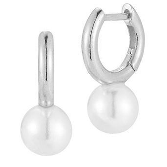 Sunkissed Sterling Freshwater Cultured Pearl Hoop Earrings