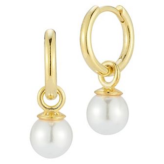 Sunkissed Sterling Freshwater Cultured Pearl Huggie Hoop Earrings