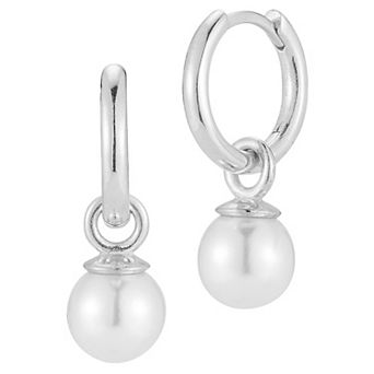 Sunkissed Sterling Freshwater Cultured Pearl Huggie Hoop Earrings