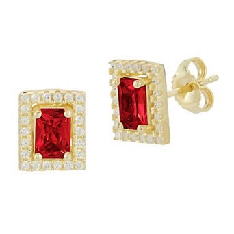 Sunkissed Sterling Cubic Zirconia Cluster Stud Earrings