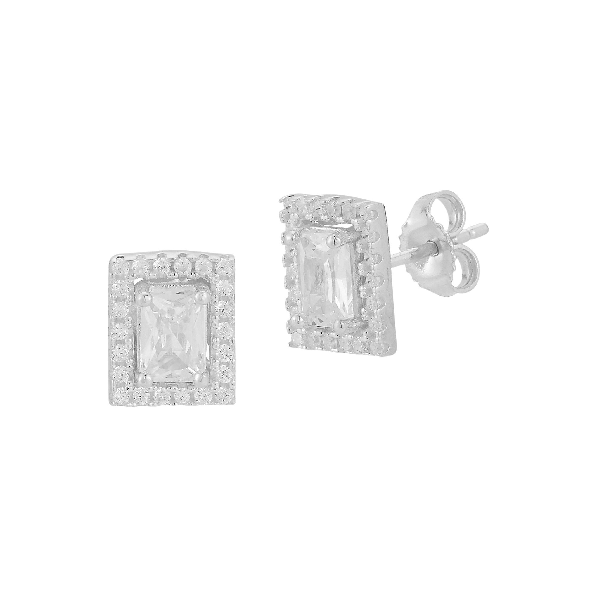 Sunkissed Sterling Cubic Zirconia Cluster Stud Earrings, Womens, Silver To
