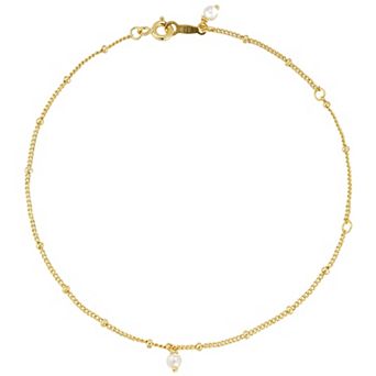 Sunkissed Sterling Freshwater Cultured Pearl Anklet