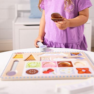 Melissa & Doug Ice Cream Wooden Magnetic Puzzle Play Set