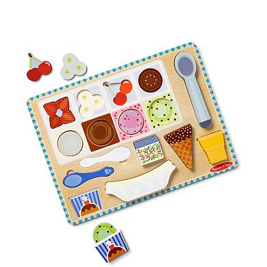 Melissa & Doug Ice Cream Wooden Magnetic Puzzle Play Set