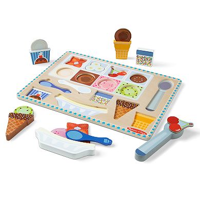 Melissa & Doug Ice Cream Wooden Magnetic Puzzle Play Set