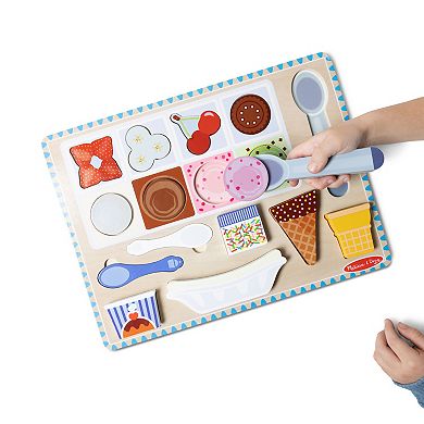 Melissa & Doug Ice Cream Wooden Magnetic Puzzle Play Set