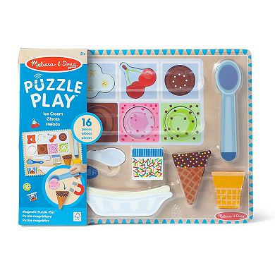 Melissa & Doug Ice Cream Wooden Magnetic Puzzle Play Set