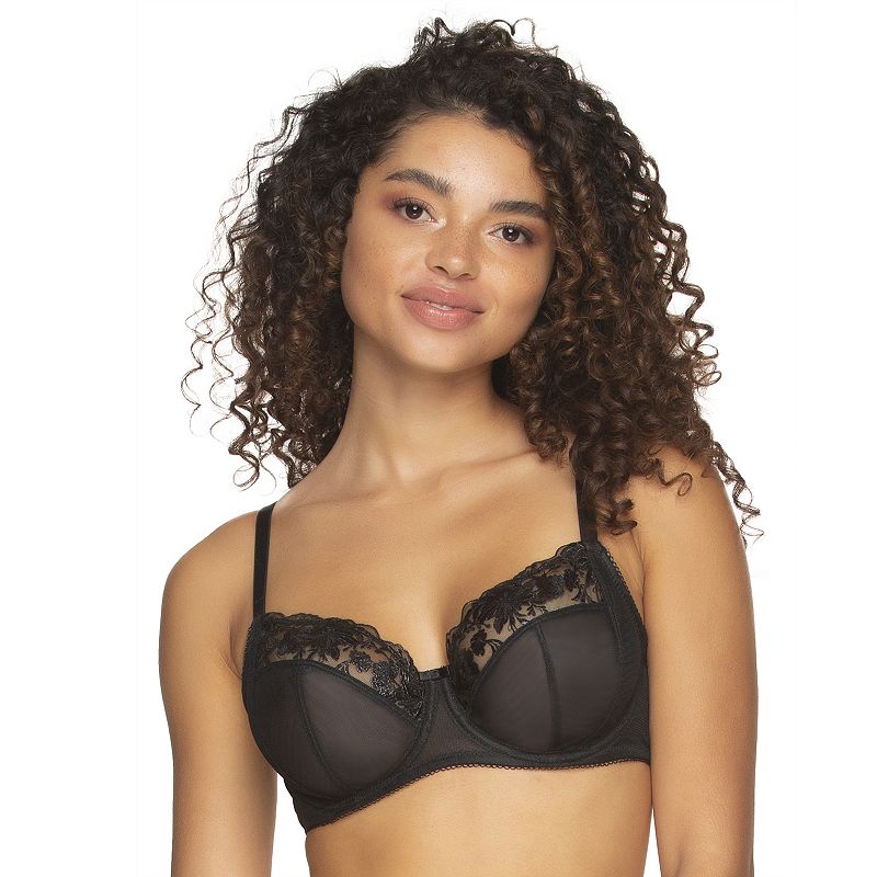 Paramour by Felina Fleurs Embroidered Underwire Bra 115166, Women's, Size: 32 H, Black
