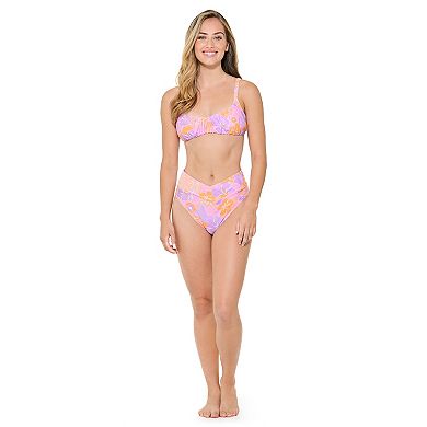 Juniors' Ninety-Nine° Scrunched Elastic Bra Swim Top