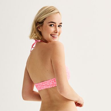 Juniors' Ninety-Nine° Lace-Up Bandeau Swim Top