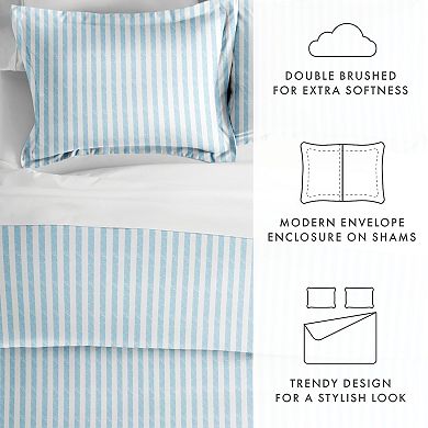 Urban Loft's 3pc Dots & Stripes Patterns Duvet Cover Bed Set With Shams
