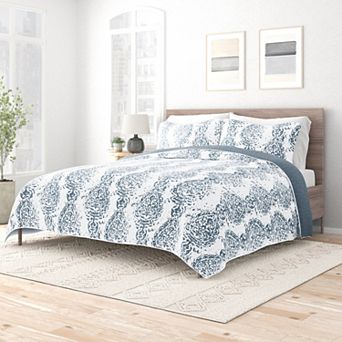 Urban Loft's Reversible 3 pc Quilt Set For King And Queen Beds