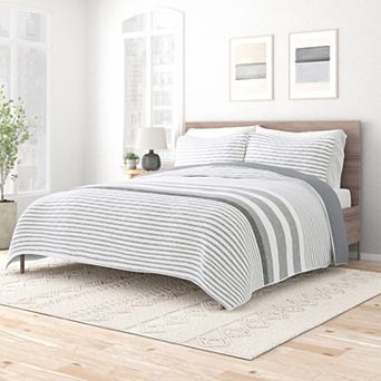 Urban Loft's Reversible 3 pc Quilt Set For King And Queen Beds