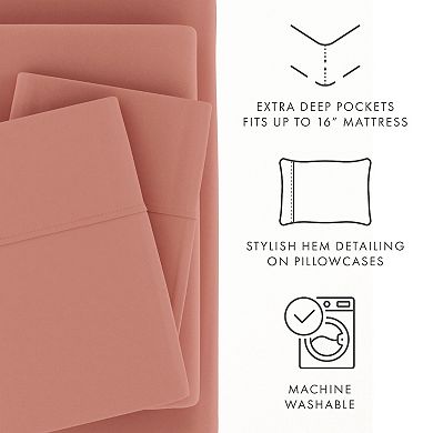 Urban Loft's Solid Essential Colors Bed Sheet Set With Extra Pillowcases