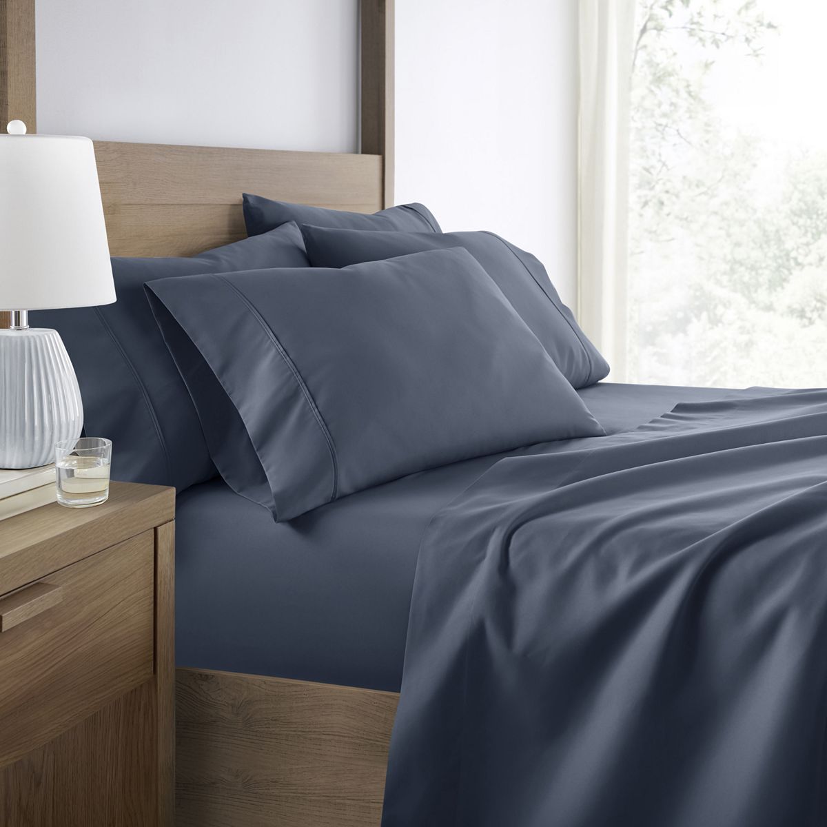 Urban Loft's Solid Essential Colors Bed Sheet Set With Extra Pillowcases - Stone, QUEEN SET