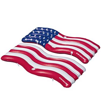 72.5” Set of 2 American Flag Patriotic Swimming Pool Inflatable Floats