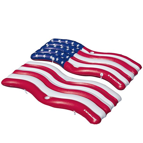 72.5” Set of 2 American Flag Patriotic Swimming Pool Inflatable Floats