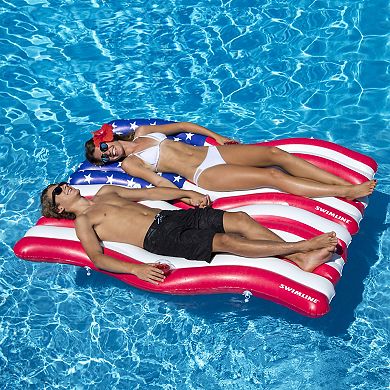 72.5” Set of 2 American Flag Patriotic Swimming Pool Inflatable Floats