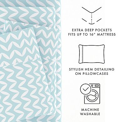 Urban Loft's 4pc Geometric Patterns Premium Softness Bed Sheet Set