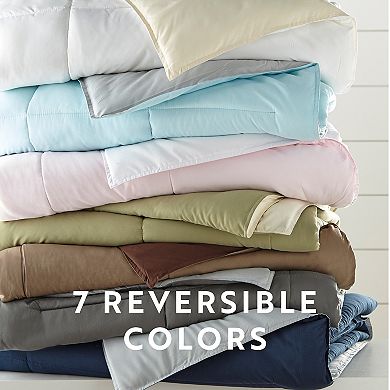 Urban Loft's Lightweight Comforter Reversible Down Alternative Set In Solid Colors