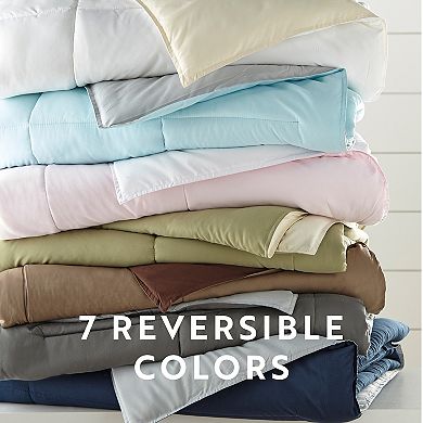 Urban Loft's Light Weight & Reversible Comforter - Down Alternative Set In Solid Colors