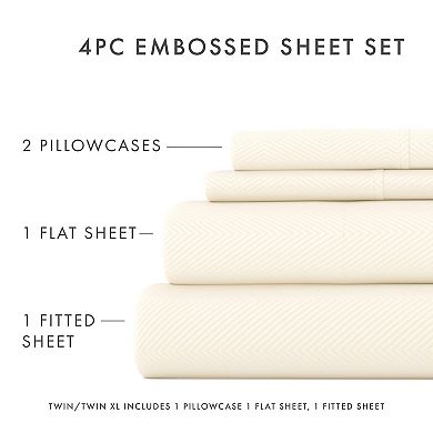 Urban Loft's 4pc Super Soft Embossed Texture Bed Sheet Set