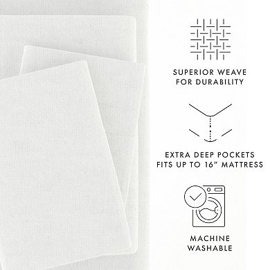 Urban Loft's Cotton Solid Deep Pocket Sheet Set - Easy Care, Wrinkle Resistant