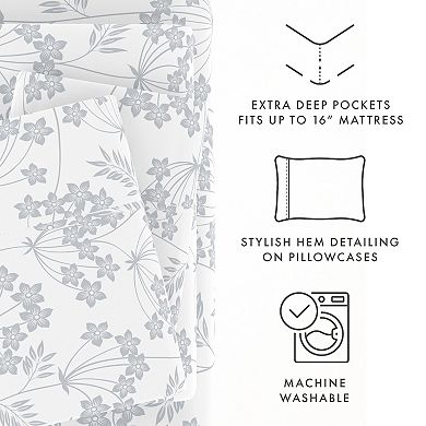 Urban Loft's 4pc Floral Farmhouse Patterns Premium Softness Sheet Set