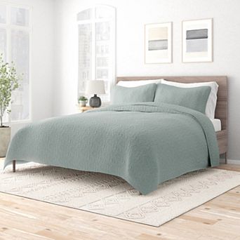 Lightweight & Breatheable 3 pc Solid Stitch Quilt Set - Urban Loft