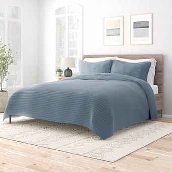 Lightweight & Breatheable 3 pc Solid Stitch Quilt Set - Urban Loft