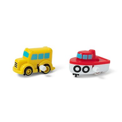 Melissa & Doug Round the Shore Tracks Cardboard Jigsaw Floor Puzzle and Wind-Up Vehicles