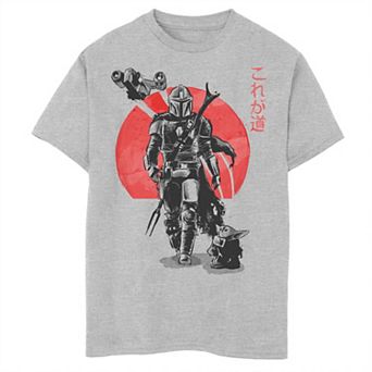 Boys 8-20 Husky Star Wars The Mandalorian The Child Red Sun Ink Portrait Graphic Tee