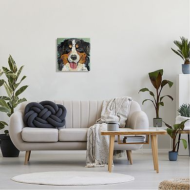 Stupell Home Decor Bernese Mountain Dog Ephemera Canvas Wall Art