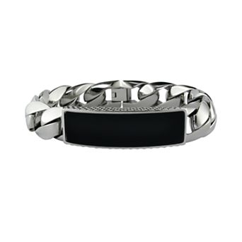 LYNX Stainless Steel Onyx ID Bracelet