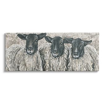 Stupell Home Decor Three Sheep Trio Portrait Canvas Wall Art