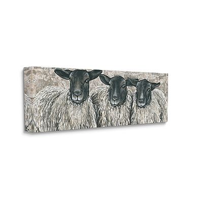 Stupell Home Decor Three Sheep Trio Portrait Canvas Wall Art