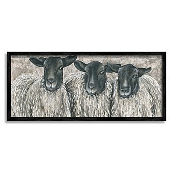 Stupell Home Decor Three Sheep Trio Portrait Framed Wall Art
