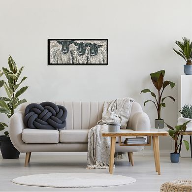 Stupell Home Decor Three Sheep Trio Portrait Framed Wall Art