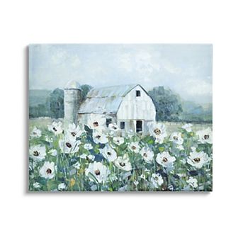 Stupell Home Decor Rural Anemone Meadow Barn Canvas Wall Art