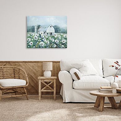 Stupell Home Decor Rural Anemone Meadow Barn Canvas Wall Art