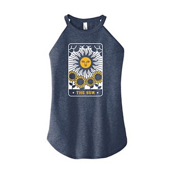 Juniors' The Sun Tarot Card High Neck Graphic Tank Top