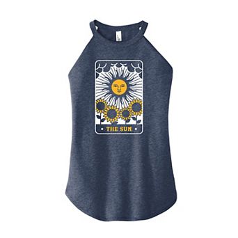 Juniors' The Sun Tarot Card High Neck Graphic Tank Top