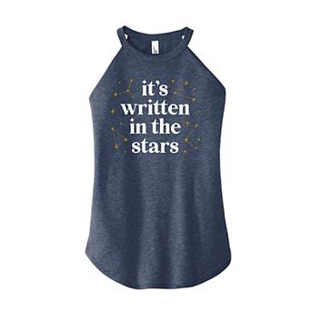 Juniors' Written In The Stars High Neck Graphic Tank Top