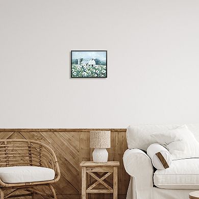 Stupell Home Decor Rural Anemone Meadow Barn Framed Wall Art