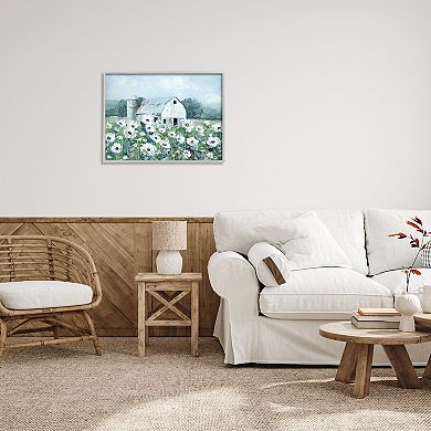 Stupell Home Decor Rural Anemone Meadow Barn Framed Wall Art