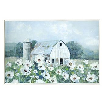 Stupell Home Decor Rural Anemone Meadow Barn Wall Plaque