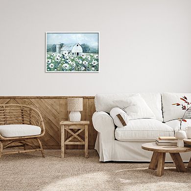Stupell Home Decor Rural Anemone Meadow Barn Framed Wall Art