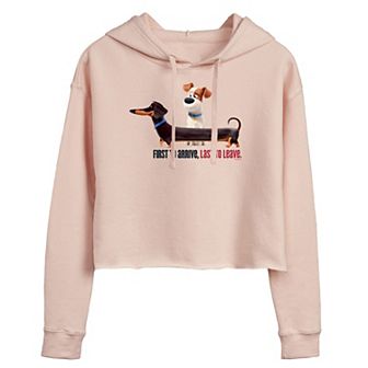 Juniors' Secret Life Of Pets Cropped Graphic Hoodie