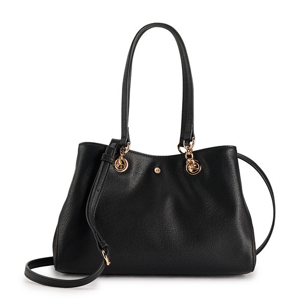 LC Lauren Conrad Amanda Chain Satchel Crossbody Bag - Black